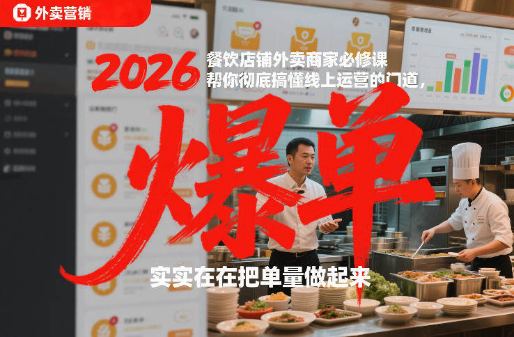 2026餐饮店铺外卖商家必修课,帮你彻底搞懂线上运营的门道,实实在在把单量做起来-新时光资源网