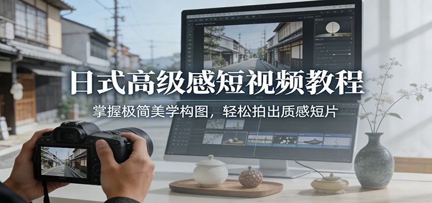 日式高级感短视频教程:掌握极简美学构图,轻松拍出质感短片-新时光资源网