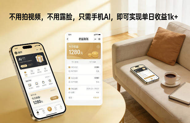 不用拍视频，不用露脸，只需手机AI，即可实现单日收益1k+【揭秘】-新时光资源网