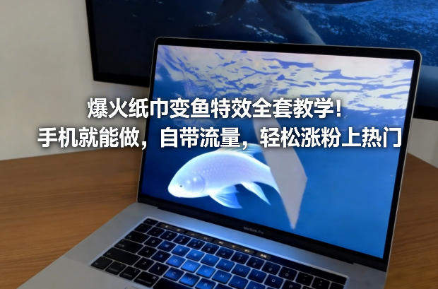 爆火纸巾变鱼特效全套教学！手机就能做，自带流量，轻松涨粉上热门-新时光资源网