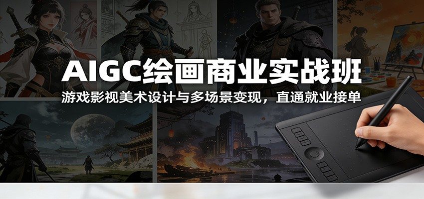 AIGC绘画商业实战班:游戏影视美术设计与多场景变现,直通就业接单-新时光资源网