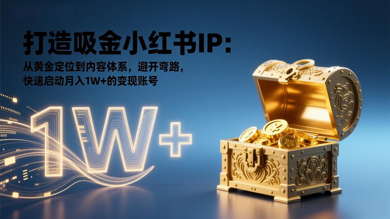 打造吸金小红书IP:从黄金定位到内容体系,避开弯路,快速启动月入1W+的变现账号-新时光资源网