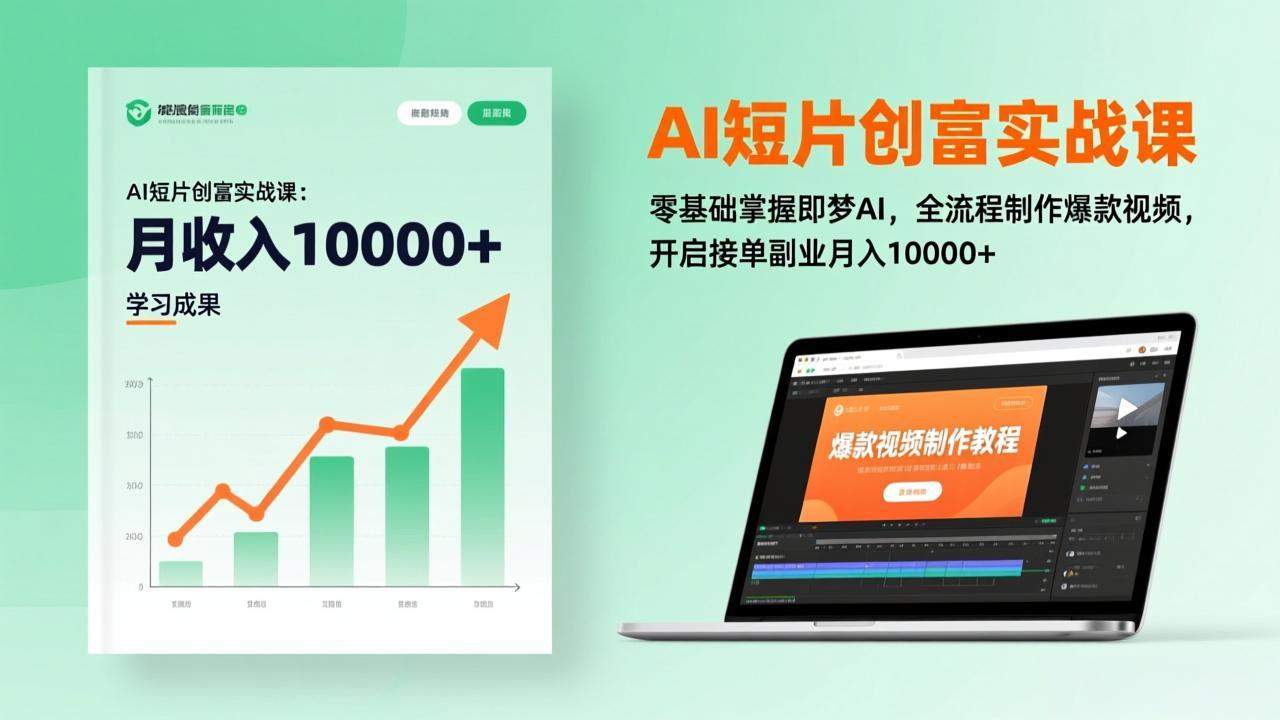 AI短片创富实战课：零基础掌握即梦AI，全流程制作爆款视频，开启接单副业月入10000+(更新-新时光资源网