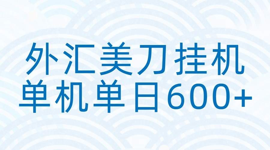 外汇美刀挂机：全自动挂机赚美金，单机600+-新时光资源网