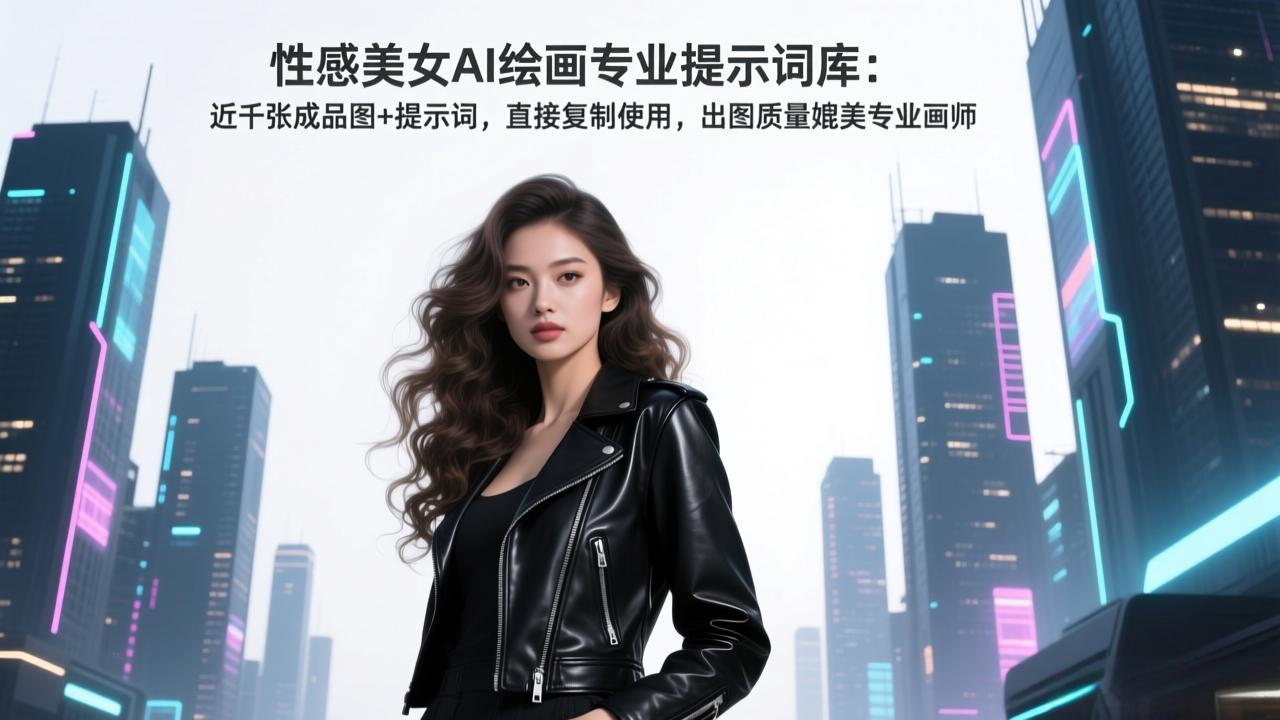 性感美女AI绘画专业提示词库：近千张成品图+提示词，直接复制使用，出图质量媲美专业画师-新时光资源网