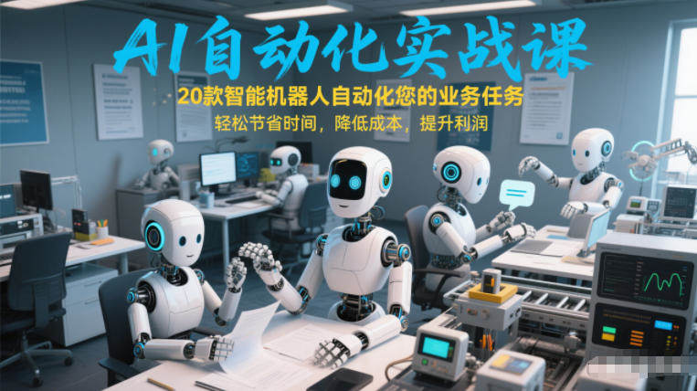 AI自动化实战课：20款智能机器人自动化您的业务任务，轻松节省时间，降低成本，提升利润-新时光资源网