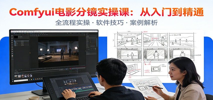 ComfyUI电影分镜实操课:分镜一致性,全流程AI视频制作,零基础也能做专业分镜-新时光资源网