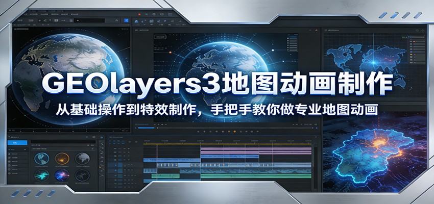 GEOlayers3地图动画制作：从基础操作到特效制作，手把手教你做专业地图动画-新时光资源网