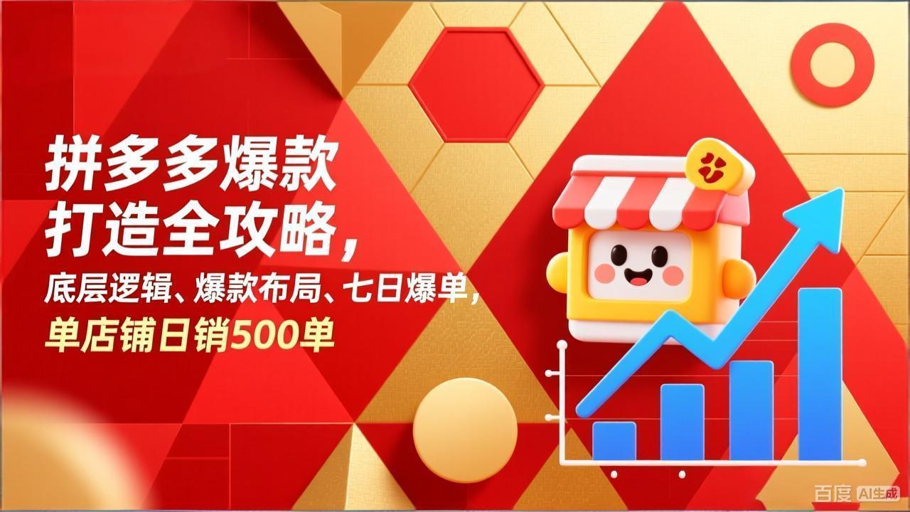 拼多多爆款打造全攻略，底层逻辑、爆款布局、七日爆单，单店铺日销500单-新时光资源网