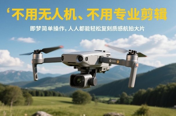 不用无人机、不用专业剪辑，即梦简单操作，人人都能轻松复刻质感航拍大片-新时光资源网