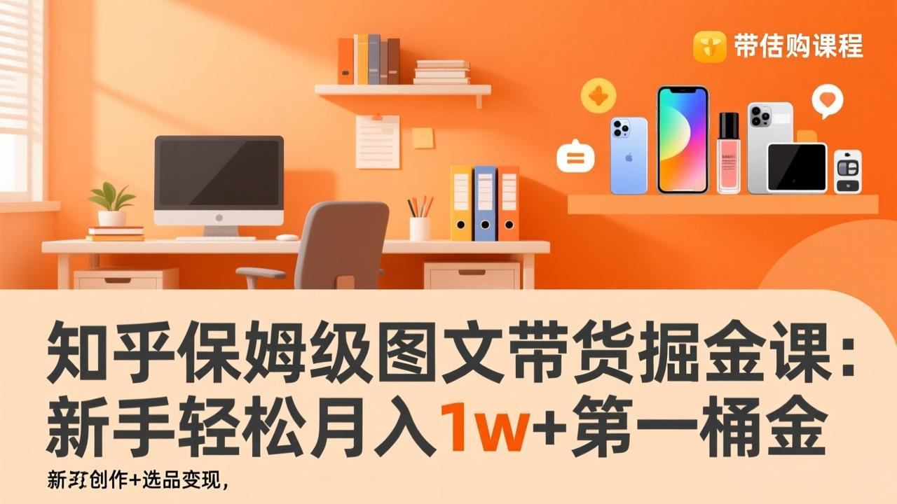 知乎保姆级图文带货掘金课：账号打造+爆文创作+选品变现，新手轻松月入1w+第一桶金-新时光资源网