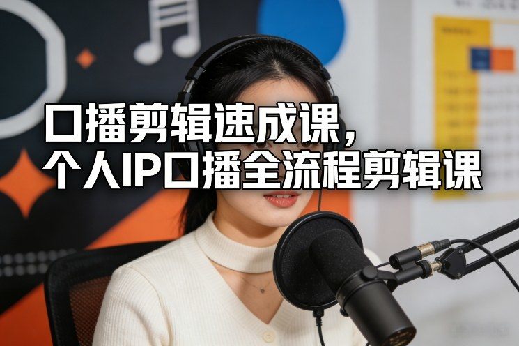 口播剪辑速成课，个人IP口播全流程剪辑课-新时光资源网