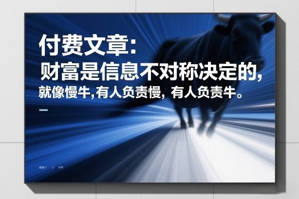 付费文章：财富是信息不对称决定的，就像慢牛，有人负责慢，有人负责牛-新时光资源网