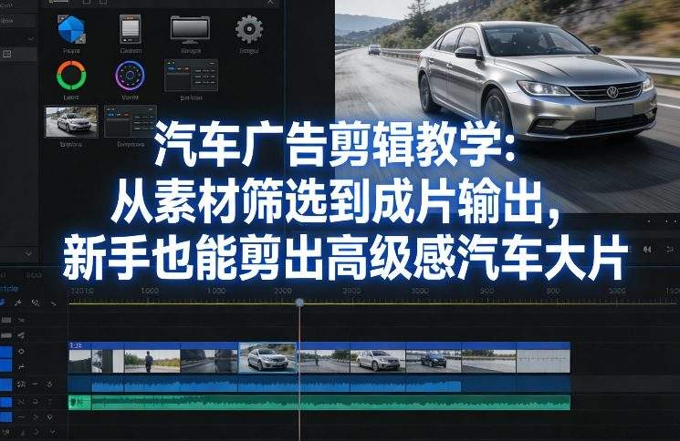 汽车广告剪辑教学：从素材筛选到成片输出，新手也能剪出高级感汽车大片-新时光资源网