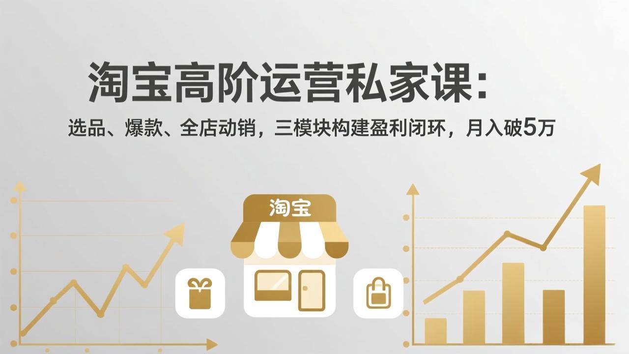 淘宝高阶运营私家课：选品、爆款、全店动销，三模块构建盈利闭环，月入破5万(更新26年2月-新时光资源网