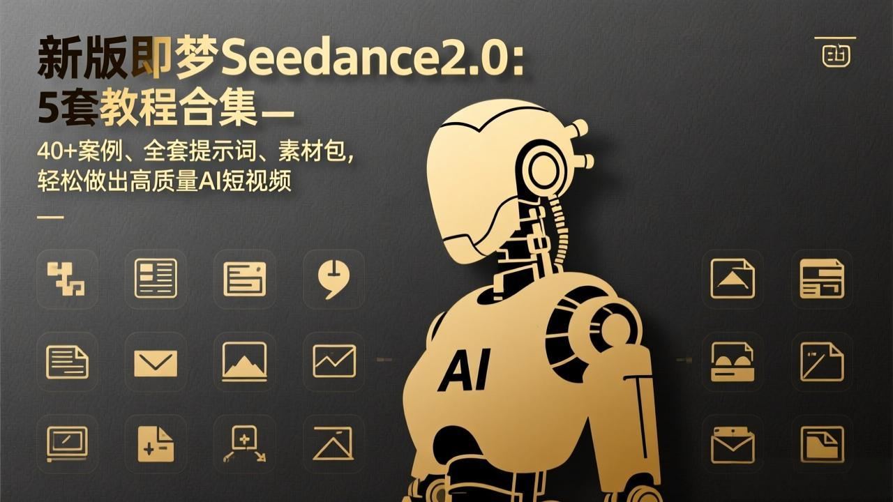 新版即梦Seedance2.0:5套教程合集,40+案例、全套提示词、素材包,轻松做出高质量AI短视频-新时光资源网