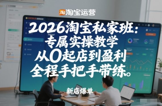 2026淘宝私家班：专属实操教学，从0起店到盈利，全程手把手带练(更新)-新时光资源网