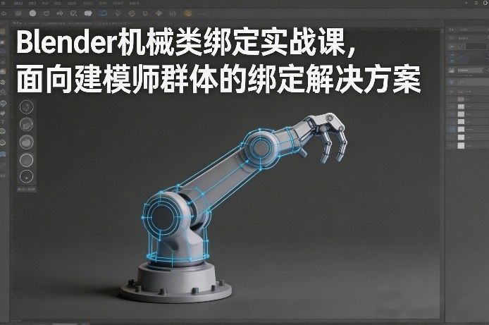 Blender机械类绑定实战课，面向建模师群体的绑定解决方案-新时光资源网