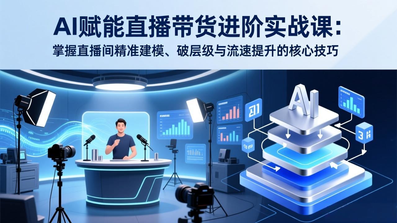 AI赋能直播带货进阶实战课：掌握直播间精准建模、破层级与流速提升的核心技巧-新时光资源网