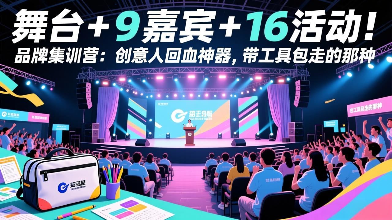 舞台 + 9 嘉宾 + 16 活动!品牌集训营:创意人回血神器,带工具包走的那种-新时光资源网