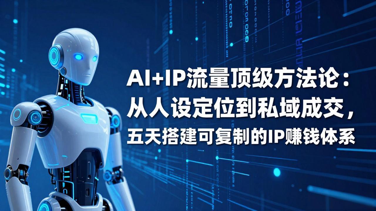 AI+IP顶级方法论：从人设定位到私域成交，五天搭建可复制的IP赚钱体系-新时光资源网