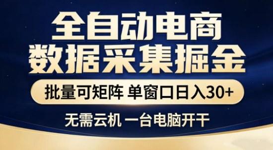 独家电商数据全自动采集项目，批量可矩阵，单窗口轻松日入3张+【揭秘】-新时光资源网