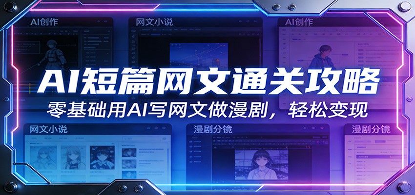AI短篇网文通关攻略:零基础用AI写网文做漫剧,轻松变现-新时光资源网
