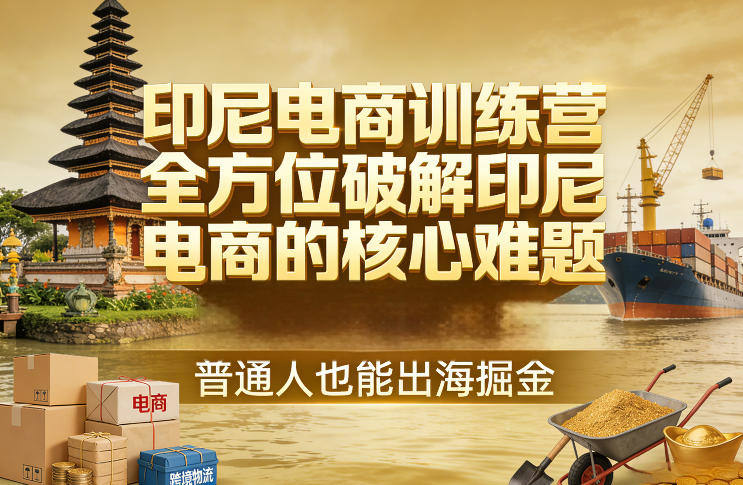印尼电商训练营，全方位破解印尼电商的核心难题，普通人也能出海掘金-新时光资源网