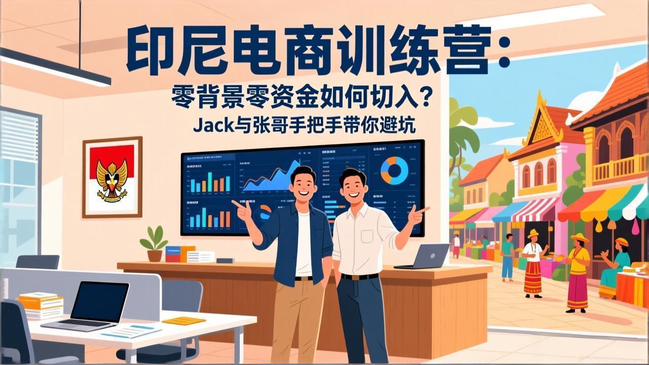 印尼电商训练营：零背景零资金如何切入？Jack与张哥手把手带你避坑-新时光资源网