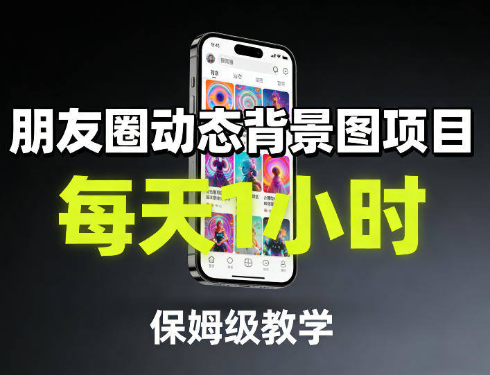 朋友圈动态背景图项目，每天1小时，保姆级教学-新时光资源网