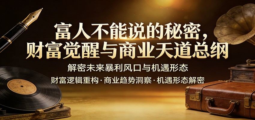 富人不能说的秘密，财富觉醒与商业天道总纲，解密未来暴利风口与机遇形态-新时光资源网