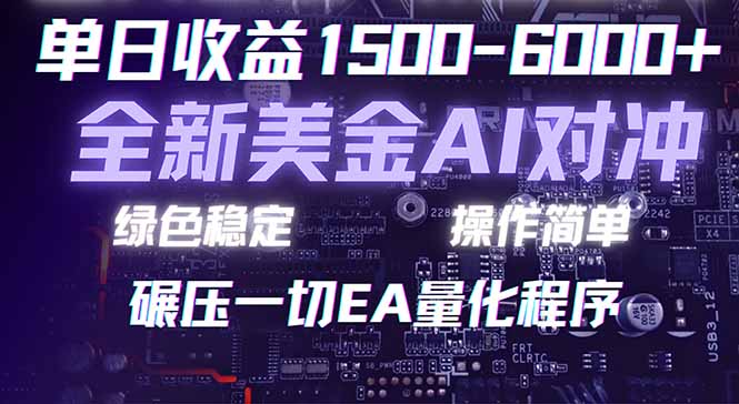 2026 全新美金对冲项目，不套平台赠金，不封号，纯算法对冲，日入 1500-6000+-新时光资源网