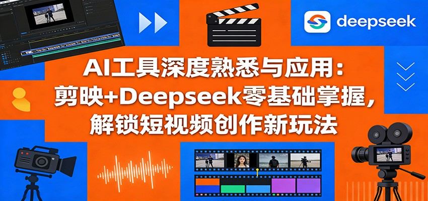 AI工具深度熟悉与应用：剪映+Deepseek零基础掌握，解锁短视频创作新玩法-新时光资源网
