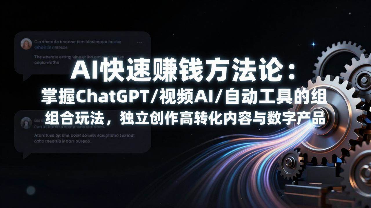 AI快速赚钱方法论：掌握ChatGPT/视频AI/自动化工具的组合玩法，独立创作高转化内容与数字产品-新时光资源网
