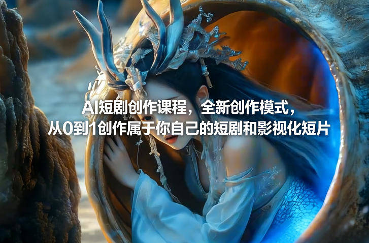AI短剧创作课程，全新创作模式，从0到1创作属于你自己的短剧和影视化短片-新时光资源网