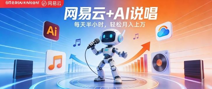 网易云+AI说唱，每天半小时，AI内容创作+流量变现，轻松月入1W-新时光资源网