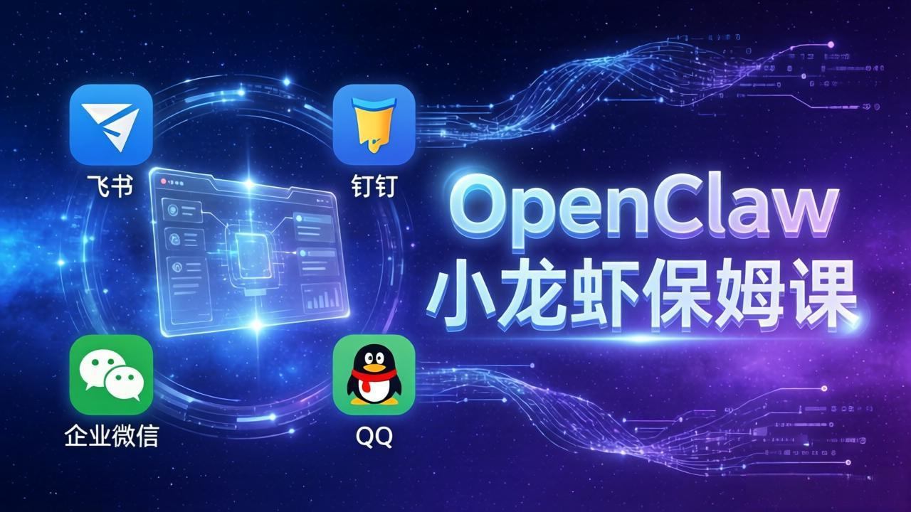OpenClaw小龙虾保姆课： Windows/macOS/Linux/Docker全系统安装，飞书+钉钉+企业微信+QQ 全接入-新时光资源网