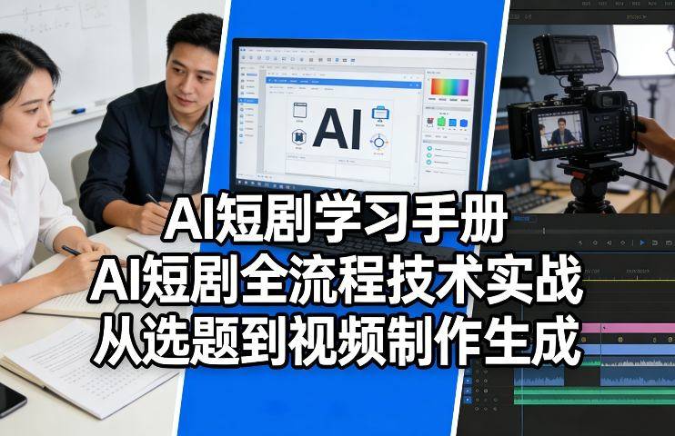 AI短剧学习手册，AI短剧全流程技术实战，从选题到视频制作生成-新时光资源网
