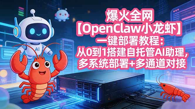 爆火全网【OpenClaw 小龙虾】一键部署教程：从0到1搭建自托管AI助理，多系统部署+多通道对接-新时光资源网