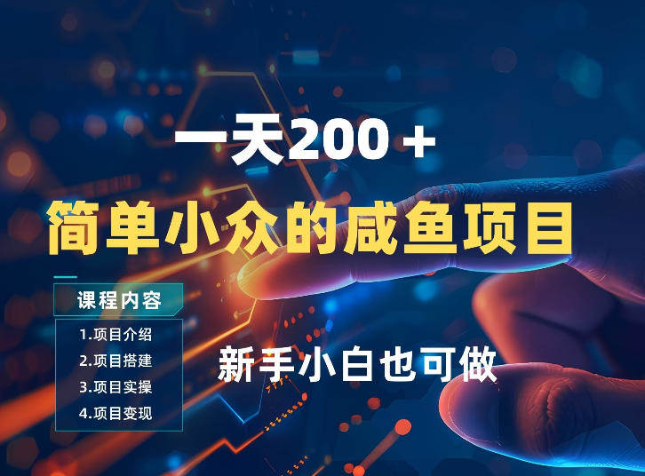 一天收入2张，一个简单小众的咸鱼项目，0门槛小白也能做-新时光资源网