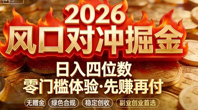 2026美金对冲套利，无赠金对冲策略保驾护航，低门槛易上手实操。单人单日收益2000+-新时光资源网