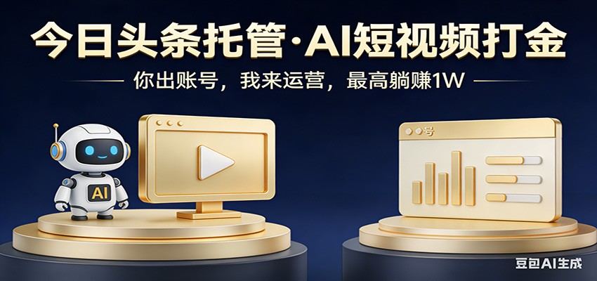 头条号AI托管,我提供作品,你提供账号,每天5分钟发布,小白躺赚3000+-新时光资源网