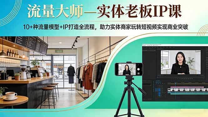 流量大师—实体老板IP课:10+种流量模型+IP打造全流程,助力实体商家玩转短视频实现商业突破-新时光资源网
