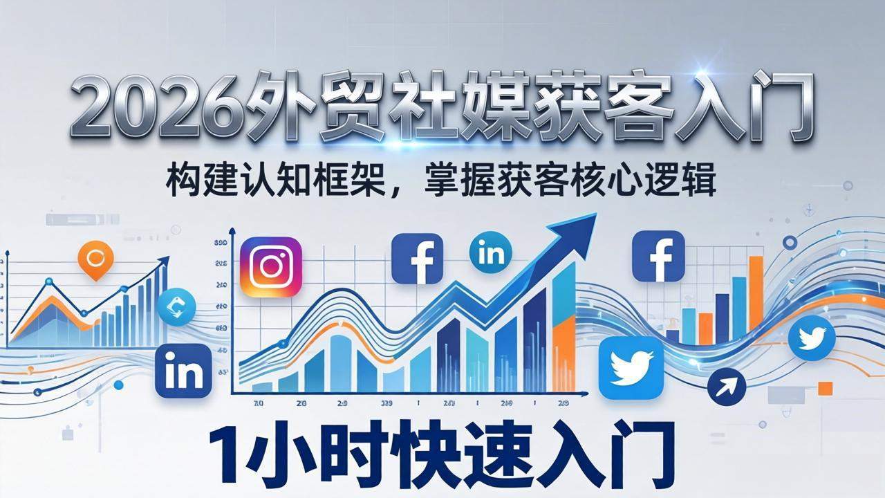 2026 外贸社媒获客入门：1小时搭建认知框架，新手快速开启社媒获客之路-新时光资源网
