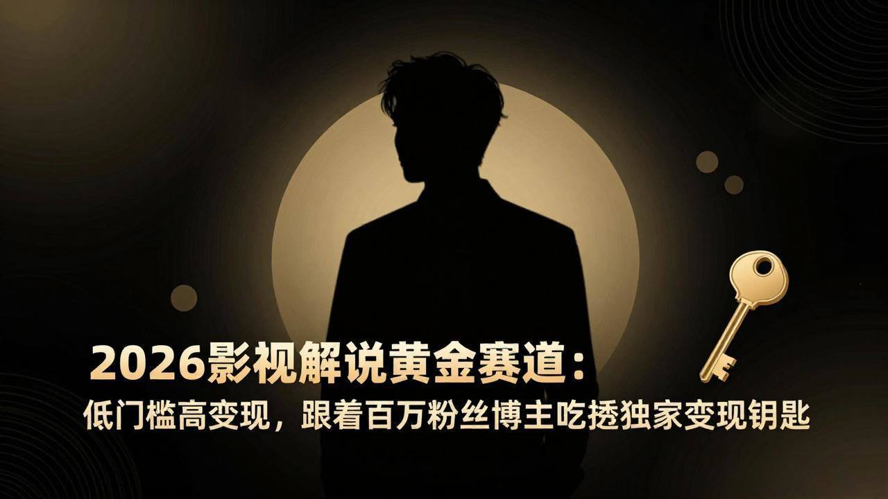 2026影视解说黄金赛道：低门槛高变现，跟着百万粉丝博主吃透独家变现钥匙-新时光资源网
