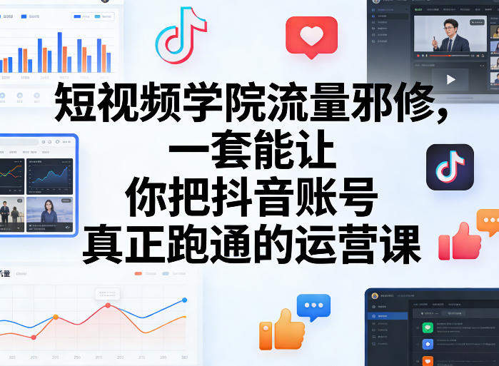 短视频学院流量邪修,一套能让你把抖音账号真正跑通的运营课-新时光资源网