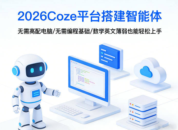 2026Coze平台搭建智能体,无需高配电脑、无需编程基础,哪怕数学和英文薄弱也能轻松上手-新时光资源网