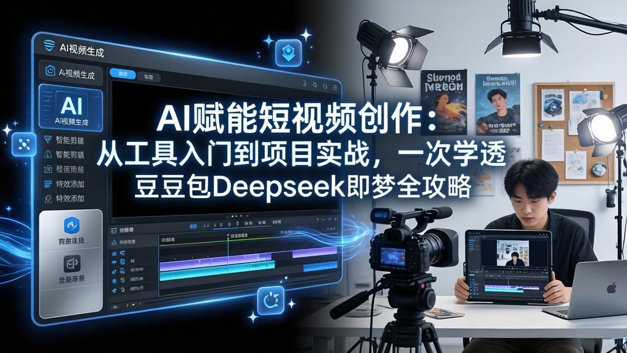 AI赋能短视频创作：从工具入门到项目实战，一次学透豆包Deepseek即梦全攻略-新时光资源网