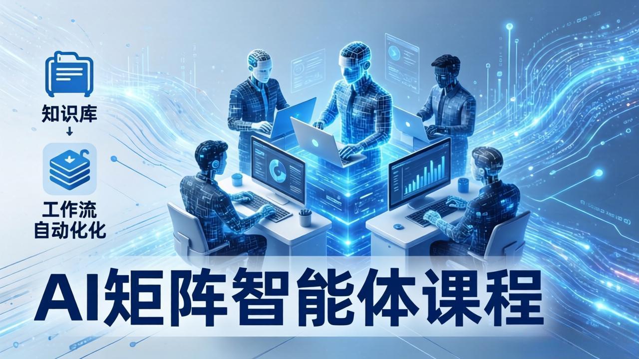 AI矩阵智能体实战：100个数字员工批量生产内容，文本知识库+工作流自动化全搞定-新时光资源网