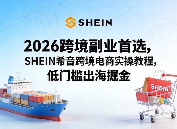 2026跨境副业首选，SHEIN希音跨境电商实操教程，低门槛出海掘金-新时光资源网
